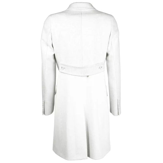 Made in Italy Elegant Virgin Wool White Coat