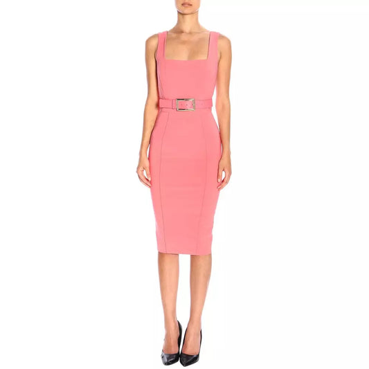 Elisabetta Franchi Sleeveless Belted Dress in Pink