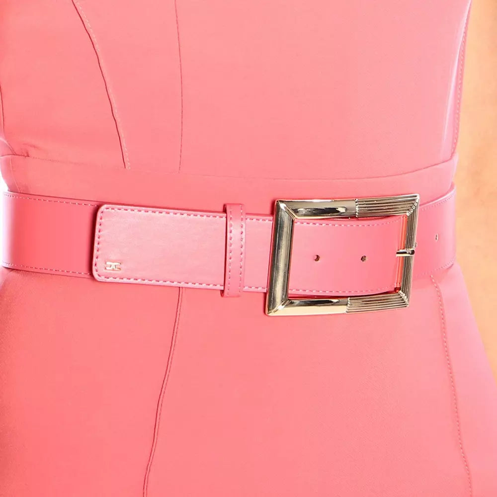 Elisabetta Franchi Sleeveless Belted Dress in Pink