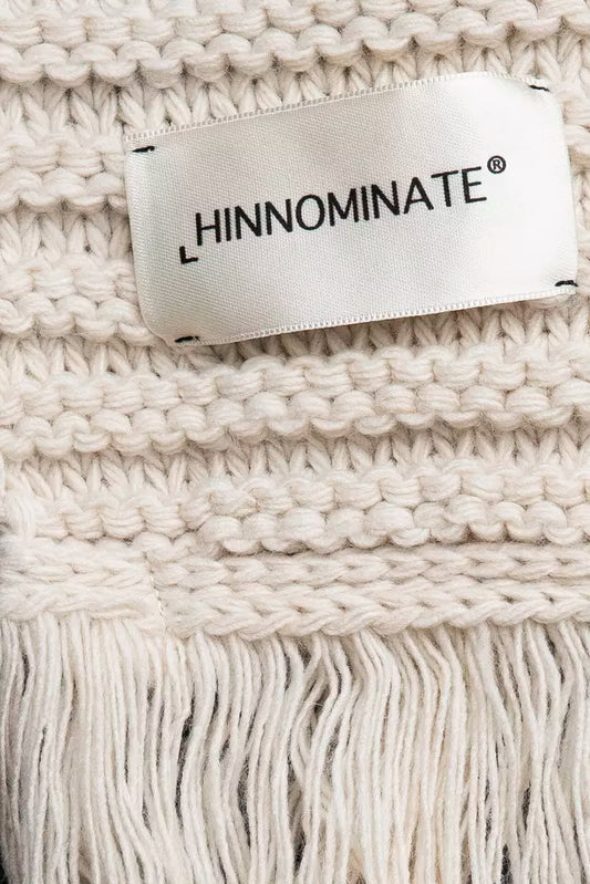 Hinnominate Elegant Long Knit Fringed Scarf