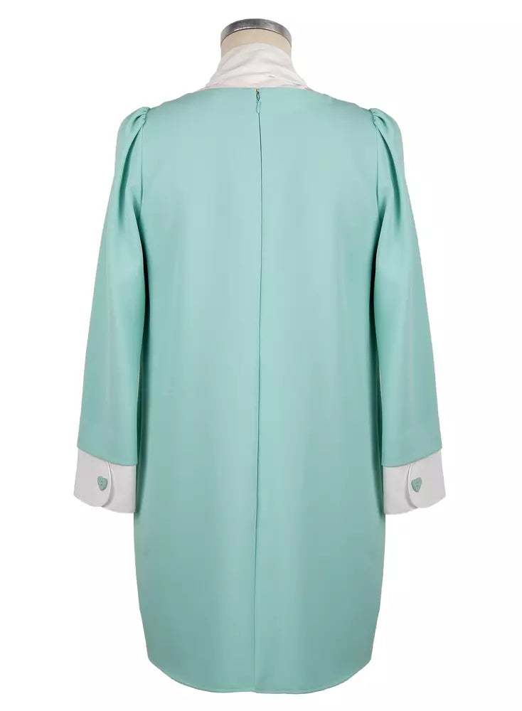 Elisabetta Franchi Elegant Long-Sleeve Dress with Heart Accents