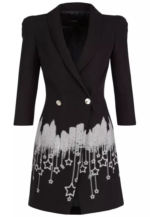 Elisabetta Franchi Abstract Print Double-Breasted Jacket