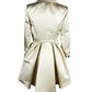 Elisabetta Franchi Elegant Butter-Colored V-Neck Dress with Gold Details