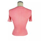 Elisabetta Franchi Peony Pink V-Neck Logo Tee