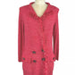 Elisabetta Franchi Fuchsia V-Neck Longline Jacket with Metallic Accents