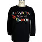 Elisabetta Franchi Chic Black Cotton Sweatshirt with Front Print