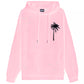 Comme Des Fuckdown Chic Pink Cotton Hooded Sweatshirt with Palm Print