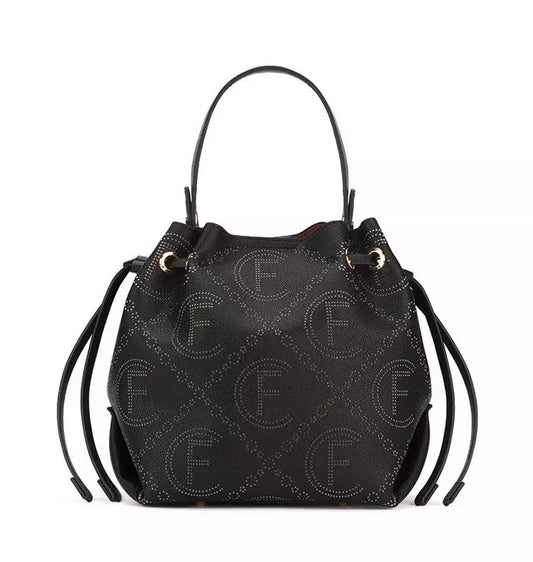 CRISTINAEFFE Chic Contrasting Texture Faux Leather Handbag