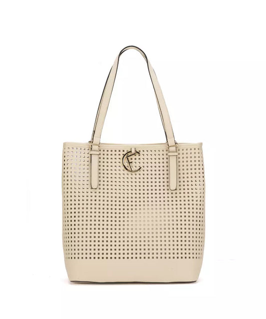 CRISTINAEFFE Elegant White Perforated Handbag