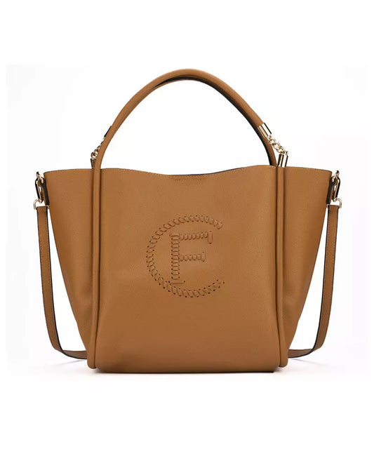 CRISTINAEFFE Chic Woven Accent Eco-Leather Handbag