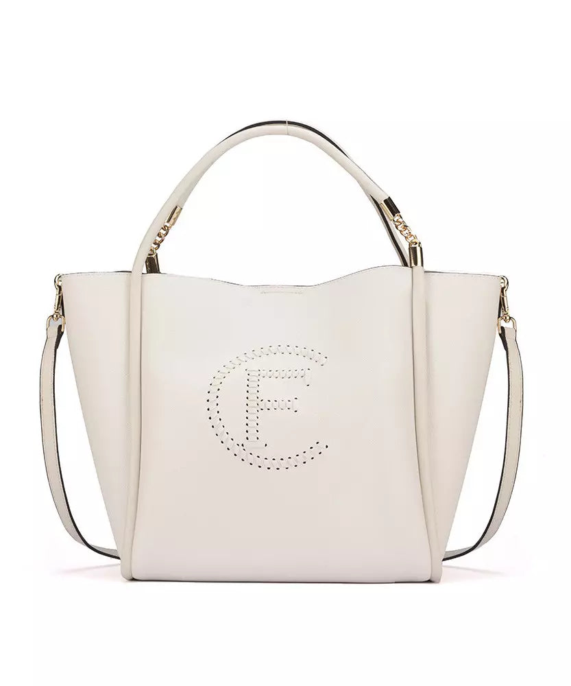 CRISTINAEFFE Chic White Eco-Leather Handbag with Clutch