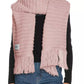 Hinnominate Elegant Long Knit Fringed Scarf in Blush Pink