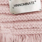 Hinnominate Elegant Long Knit Fringed Scarf in Blush Pink