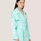 Hinnominate Elegant Light Blue Double-Breasted Trench Coat