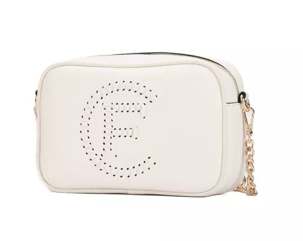 CRISTINAEFFE Elegant White Faux Leather Shoulder Bag