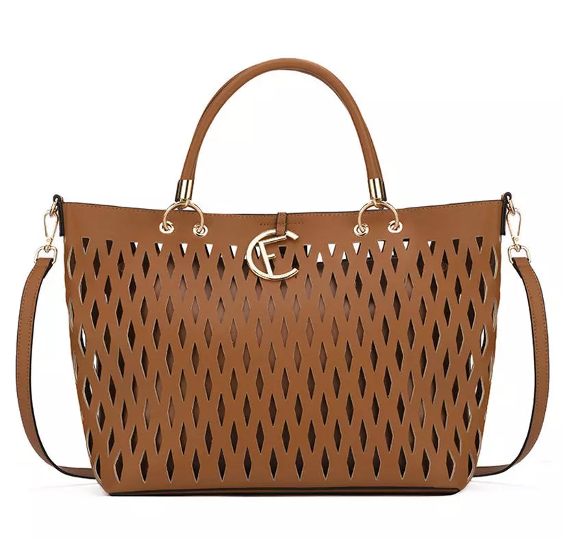 CRISTINAEFFE Elegant Faux Leather Weave Handbag