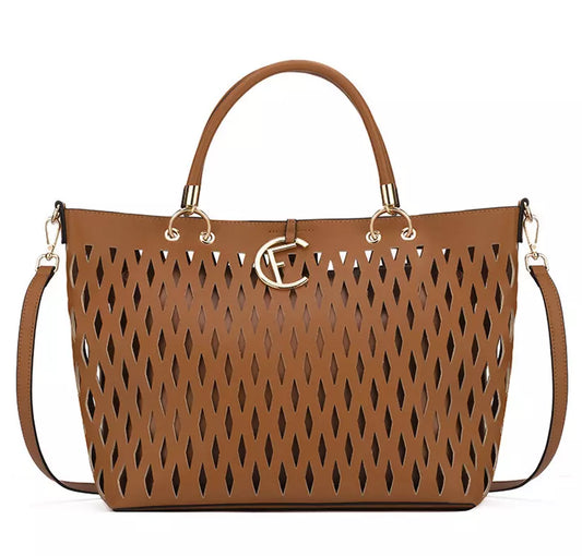 CRISTINAEFFE Elegant Faux Leather Weave Handbag