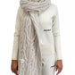 Hinnominate Thick Woven Knit Designer Scarf in White