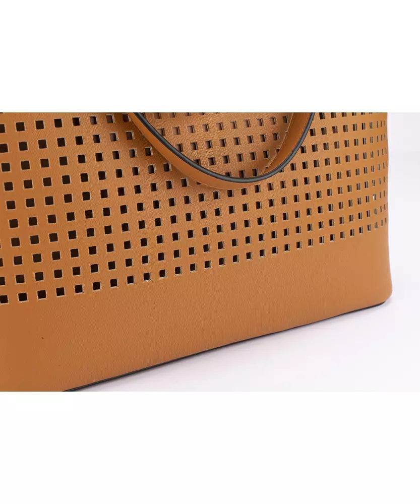 CRISTINAEFFE Chic Faux Leather Woven Tote with Clutch