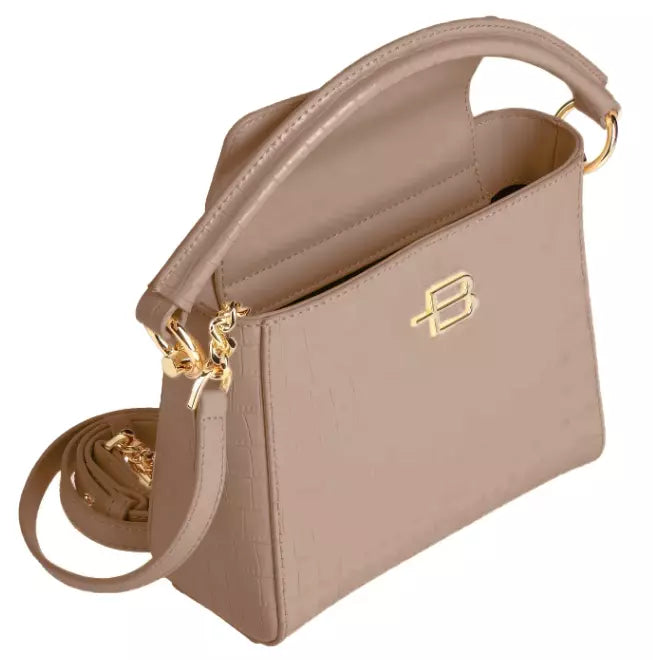 Baldinini Trend Elegant Python-Embossed Calfskin Handbag