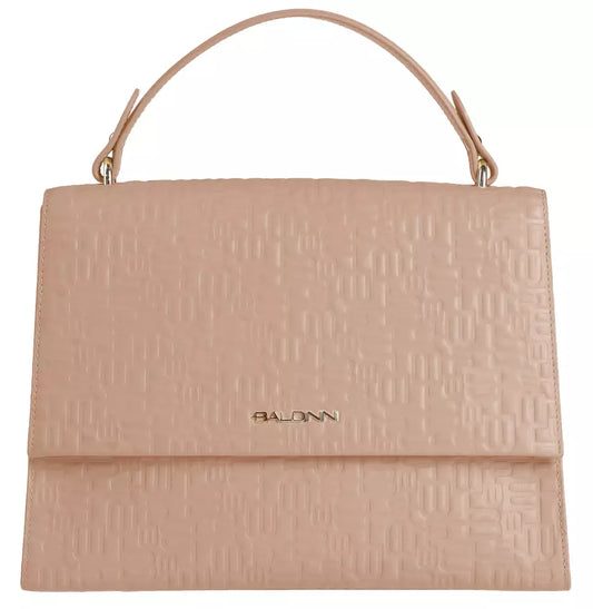 Baldinini Trend Chic Calfskin Monogram Flap Handbag