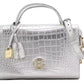 Baldinini Trend Elegant Silver Python Bowling Bag