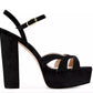 Stuart Weitzman Curved Vamp Cutout Suede Platforms