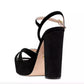 Stuart Weitzman Curved Vamp Cutout Suede Platforms