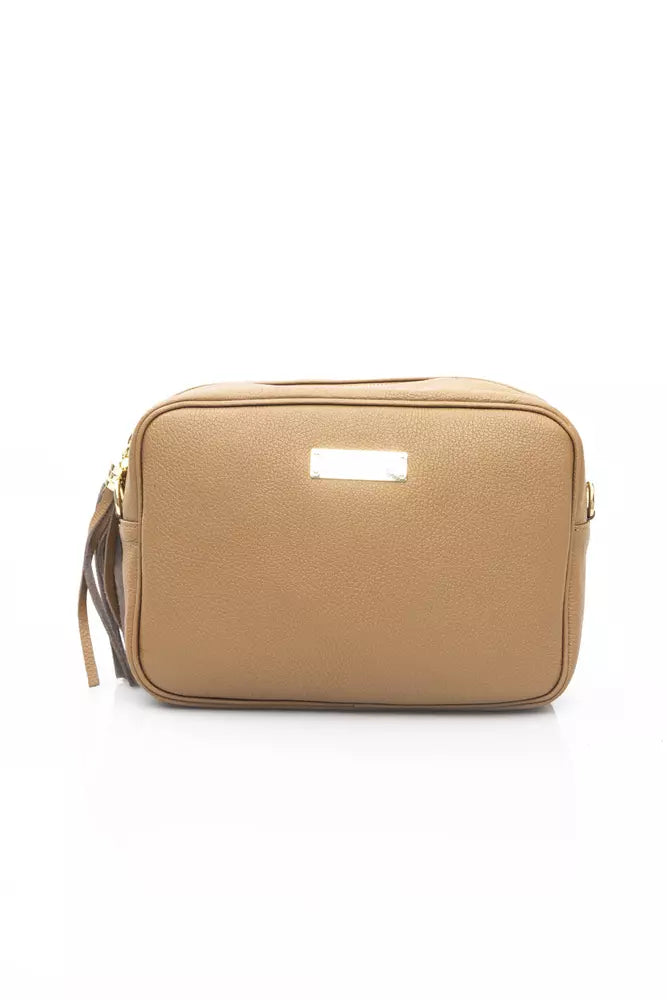 Baldinini Trend Beige Leather Women Shoulder Bag