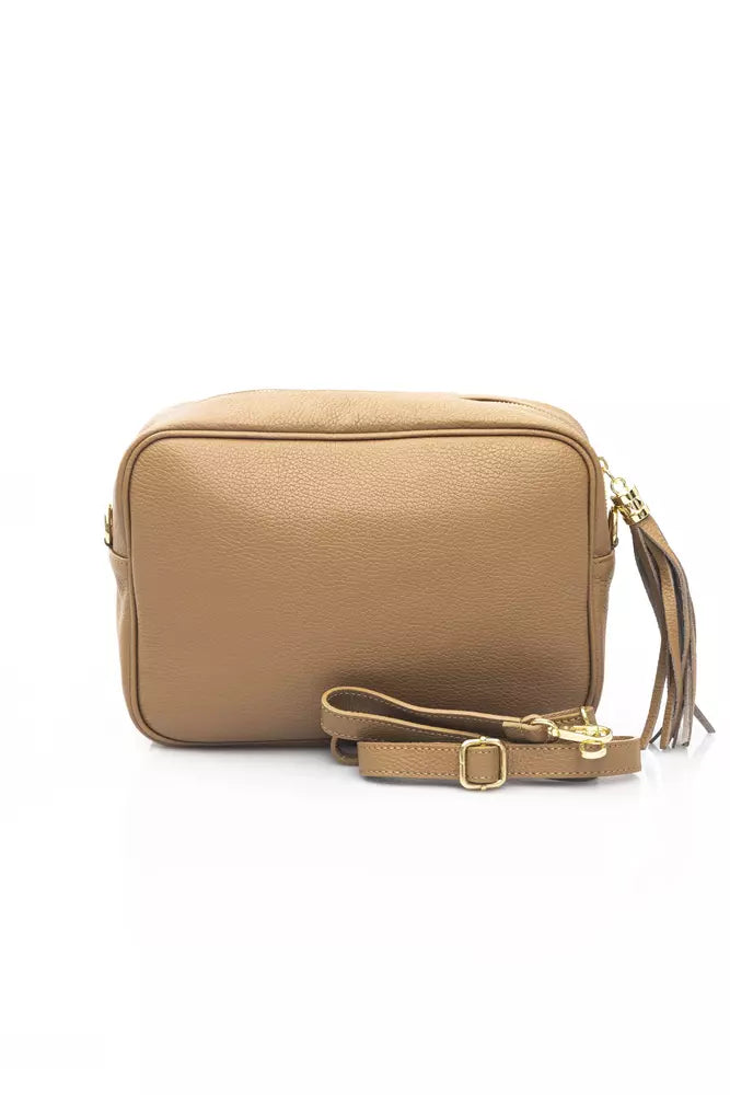 Baldinini Trend Beige Leather Women Shoulder Bag