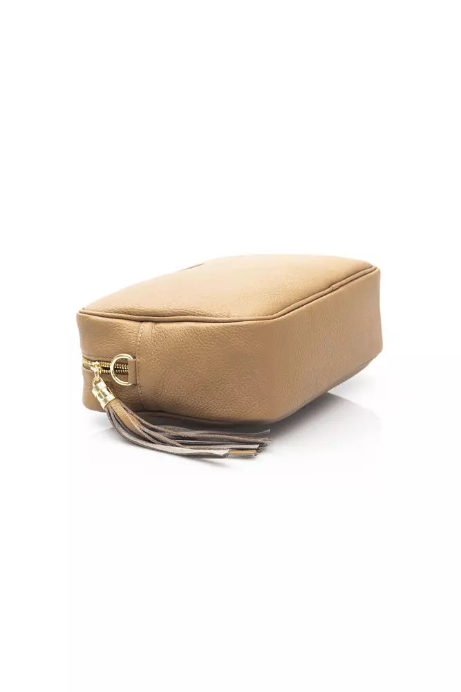 Baldinini Trend Beige Leather Women Shoulder Bag