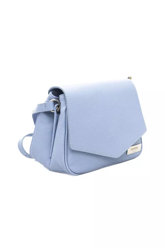 Baldinini Trend Light Blue Leather Women Shoulder Bag