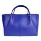 Baldinini Trend Chic Blue Calfskin Handbag with Python Print Detail