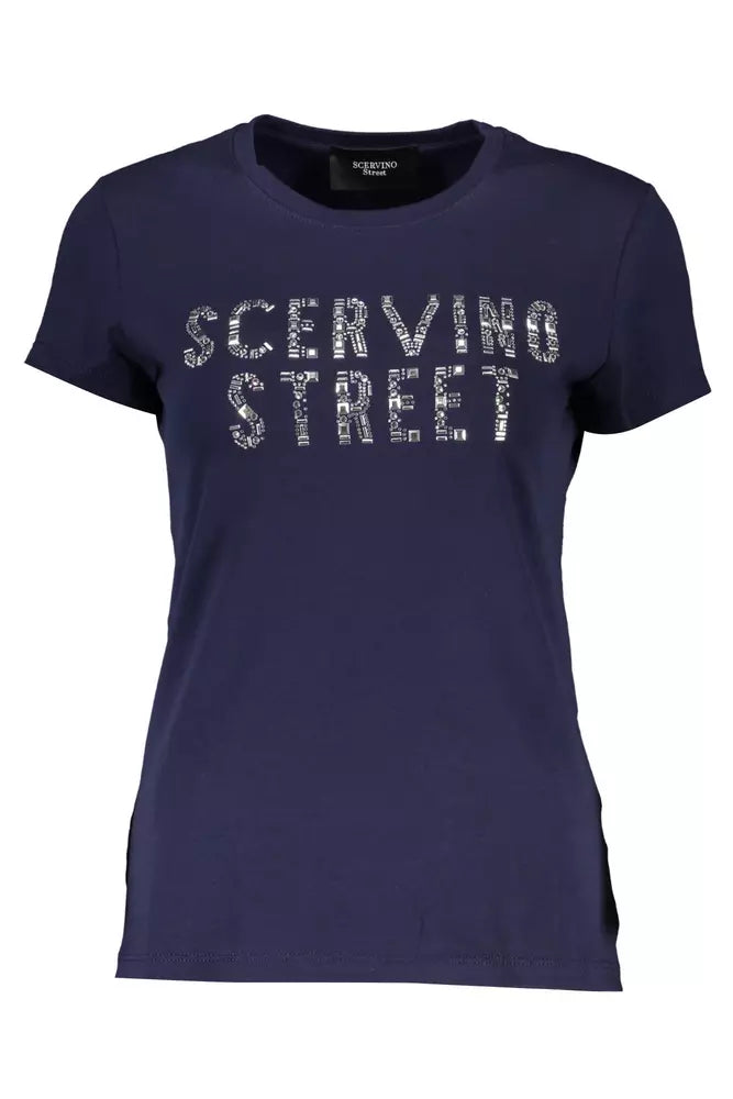 Scervino Street Blue Cotton Women T-Shirt