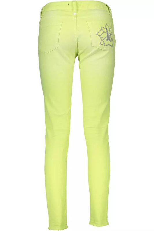 Just Cavalli Yellow Cotton Women Jean