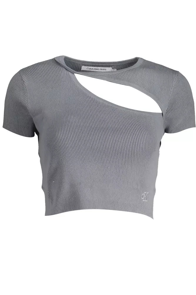 Calvin Klein Gray Cotton Women T-Shirt