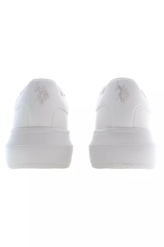 U.S. POLO ASSN. White Polyester Women Sneaker