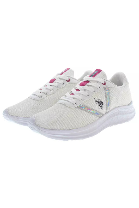 U.S. POLO ASSN. White Polyester Women Sneaker