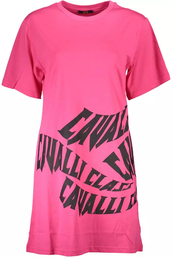 Cavalli Class Pink Cotton Women Dress