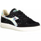 Diadora Black Leather Womens Sneaker