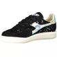 Diadora Black Leather Womens Sneaker