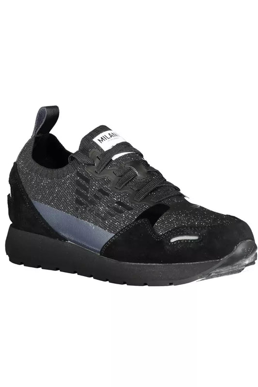 Emporio Armani Black Leather Women Sneaker