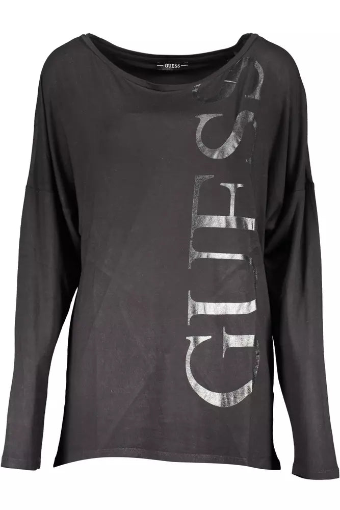 Guess Jeans Black Viscose Women Top