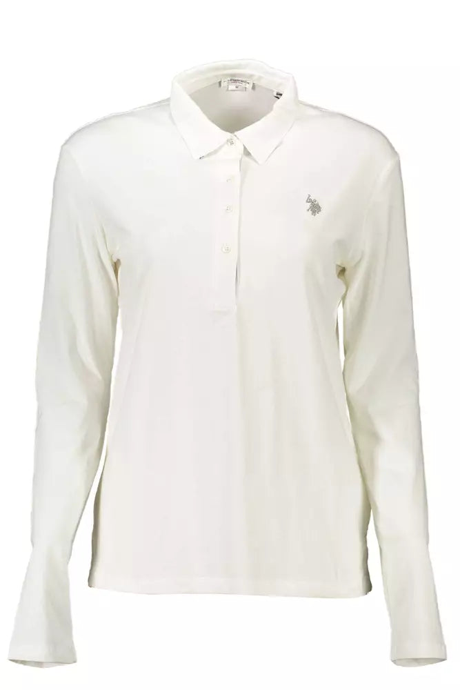 U.S. POLO ASSN. White Cotton Women Polo Shirt