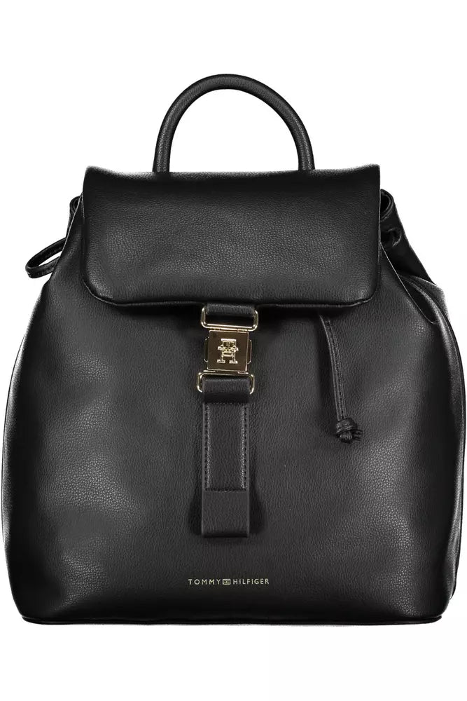 Tommy Hilfiger Black Polyester Women Backpack