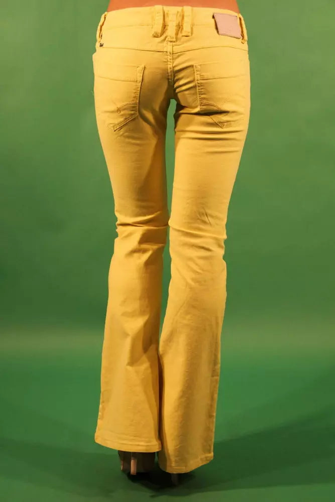 Gaudi Yellow Cotton Women Trouser