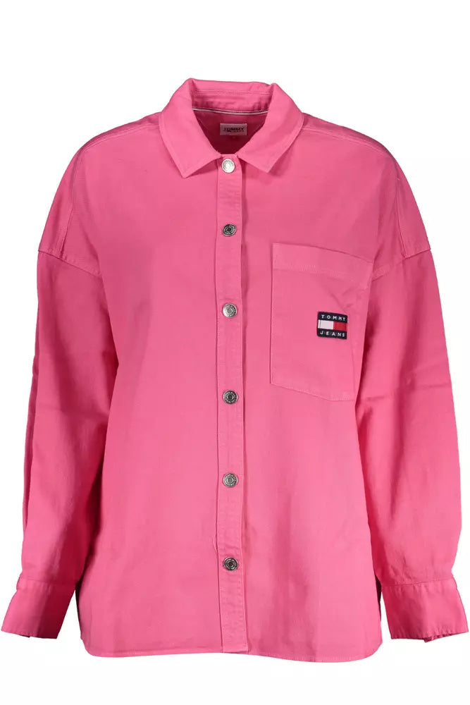 Tommy Hilfiger Pink Cotton Women Shirt