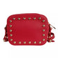 Baldinini Trend Studded Zebra Mini Shoulder Bag in Red Calfskin