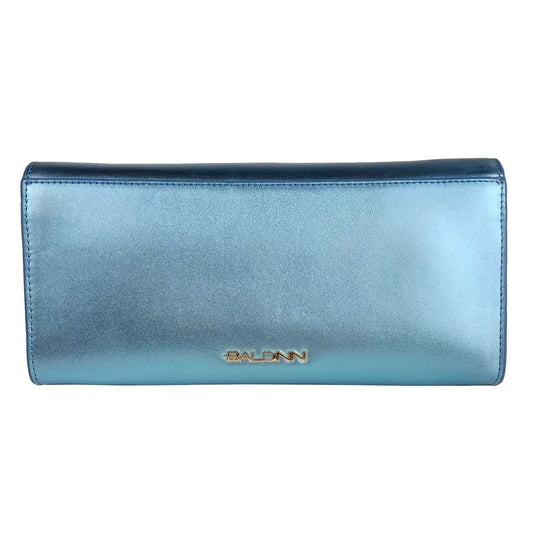 Baldinini Trend Elegant Metallic Light Blue Clutch