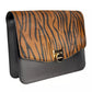 Baldinini Trend Zebra Print Flap Calfskin Shoulder Bag